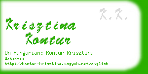 krisztina kontur business card